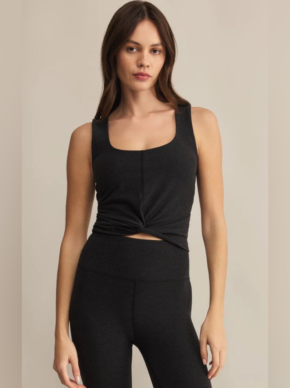 NWT Z SUPPLY Solstice Twist Crop Top Black Sands Charcoal Gray Size XS